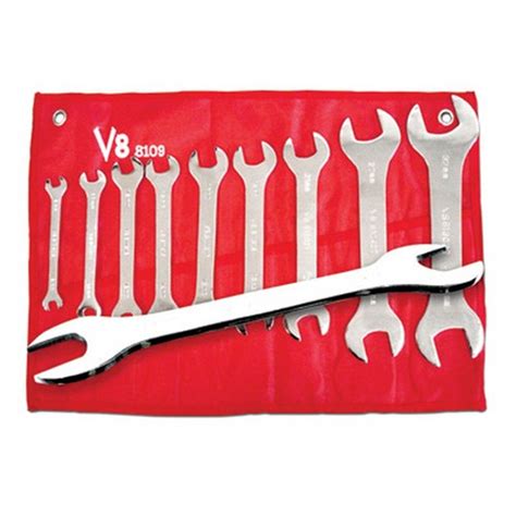 V8 Tools 8109 Super Thin Open End Wrench Set 9 Piece 8mm To 32mm
