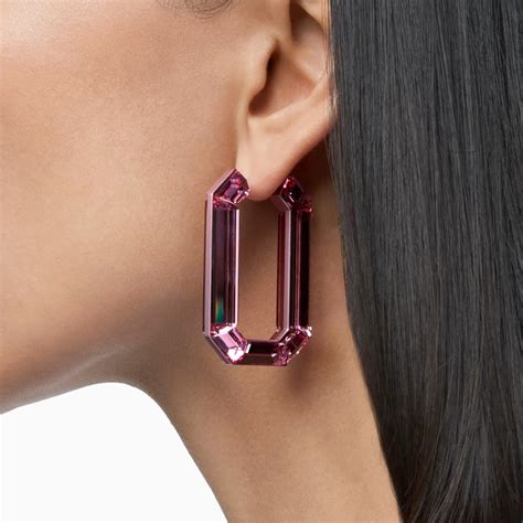 Swarovski Lucent Pink Hoop Earrings TheDoubleF
