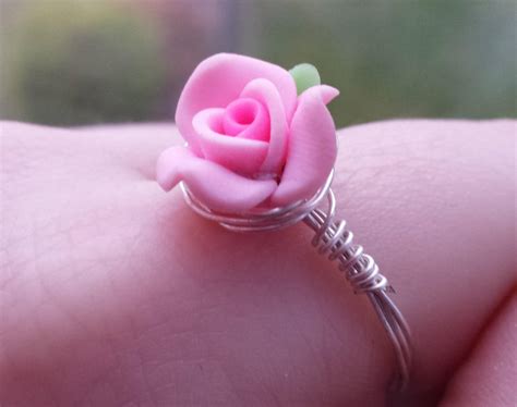 Polymer Clay Rose Wire Wrap Ring By Druidofthevaledesign On Deviantart