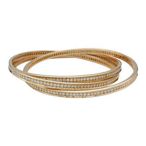 Love Cartier Trinity Bracelet In Yellow Gold Diamonds Ref 110433