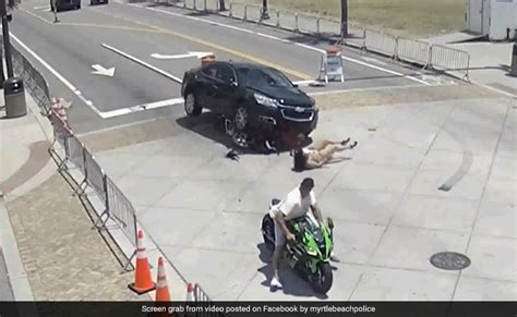 Viral Video Dramatic Video Shows Bystanders Lifting Car To Rescue Motorcyclist After Crash
