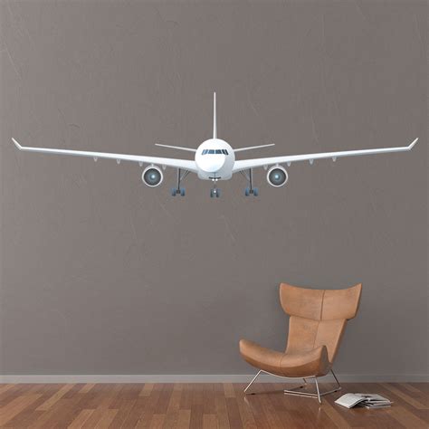 White Airplane Wall Sticker Aeroplane Aircraft Wall Decal Transport