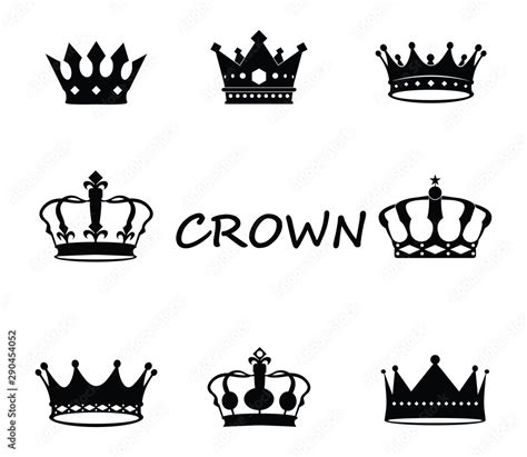 Crown Logos Set Luxury Corona Monograms Vector Image Stock Vector