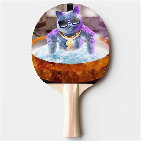 Gangster Cat In The Pool Sunglasses Cat Ping Pong Paddle Zazzle