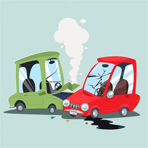 Premium Vector Car Accident Vector Cartoon Illustration Of A Crash