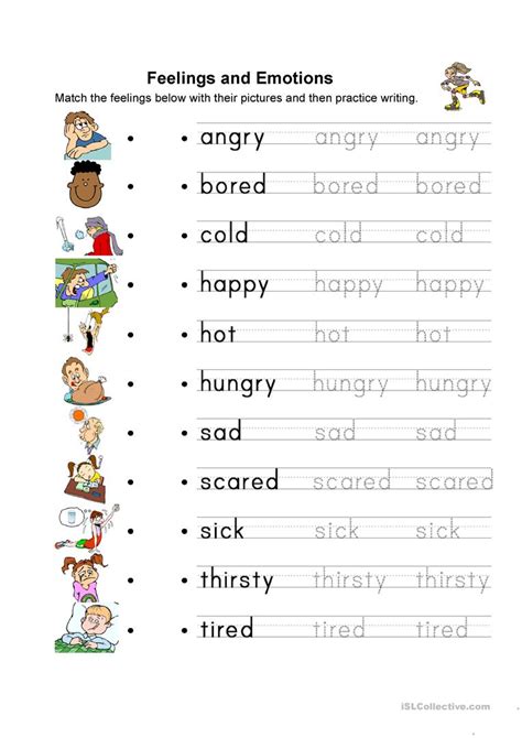 These are large flashcards and so are perfect for the teacher to show at the front of the class or to display on. Emotion worksheet - Free ESL printable worksheets made by teachers