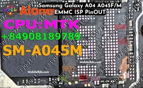 Samsung Galaxy A04e A042f M Isp Emmc Pinout Test Point Otosection