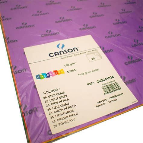 paquete cartulinas canson line 50x65cm colores surtidos 25 unidades gotticlub