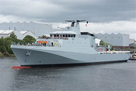 Royal Navys New Offshore Patrol Vessel Lowered Into The Water Royal Navy