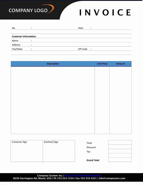 Create A Invoice Template In Word Iwebpase