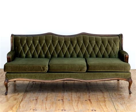 Olive Green Velvet Victorian Sofa In And Out Sa