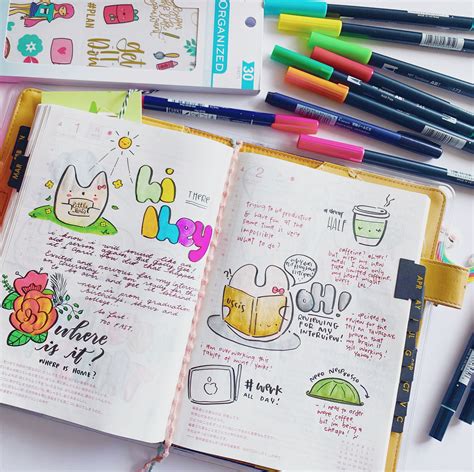 Hobonichi Journal Bullet Journal Doodles Crafty Projects Journal