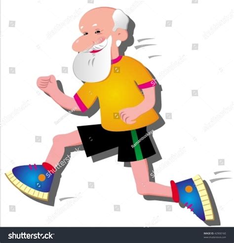 Vector Image Funny Running Old Man Stock Vector 42900160 Shutterstock