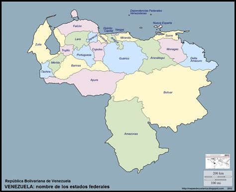 Mapa Mudo De Venezuela Nombre De Los Estados Federales