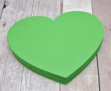 4 Inch Cardstock Hearts Paper Heart Cutouts Green Card Stock