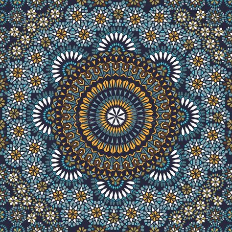 Decorative Colorful Seamless Pattern In Mosaic Ethnic Style Oriental