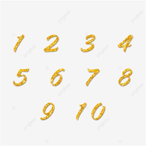 Title A Collection Of Numbers 1 To 10 Beautiful Glittering Gold Colors