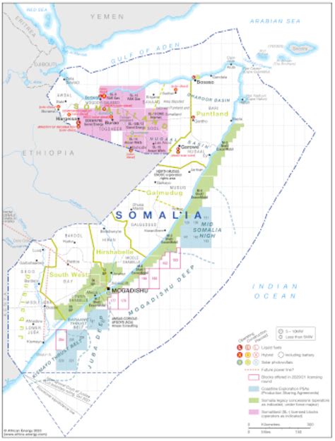 Energy Map Of Somalia Excluding Oil And Gas Blocks Claimed In