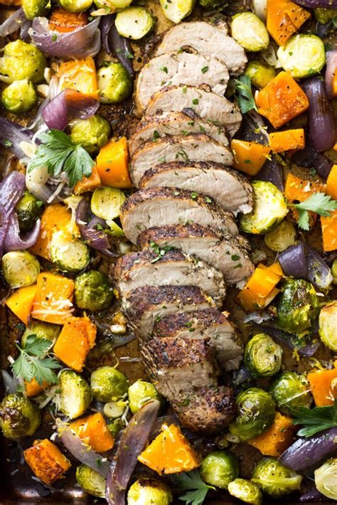 One really nice thing about roasted pork tenderloin is how well it goes with many different types of sides and dishes. Oven Roasted Pork with Fall Vegetables | Little Broken