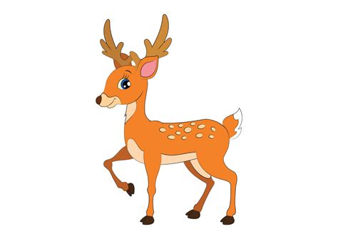 Cute Cartoon Deer Vector Illustration Of Deer Isolated On White