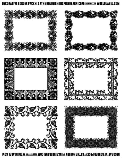 Free Decorative Border Pack Graphics By Cathe Holden Free Printable
