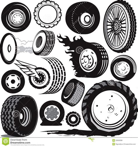 Tire Collection Stock Vector Illustration Of Wings Tires