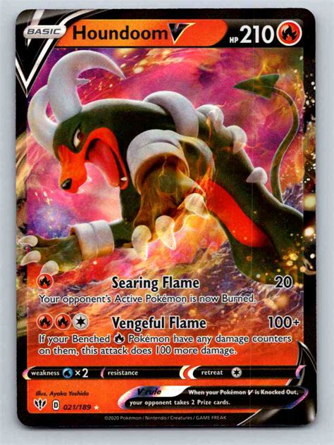 Believe it or not, but she also has card that has 450 hp that can do 250 damage. 2020 Pokemon Card Houndoom V Hp 210 #21 Original | eBay