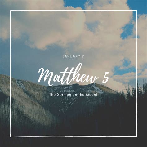 January 7 Matthew 5