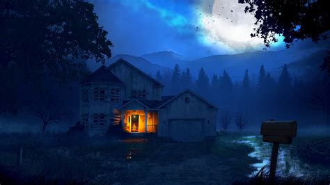 Wallpaper Digital Art Illustration Ghost Night