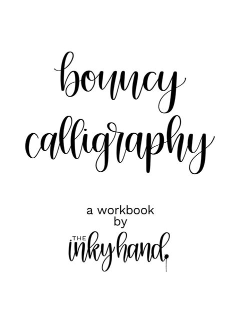 Bouncy Calligraphy Workbook Digital Download Etsy Lettering