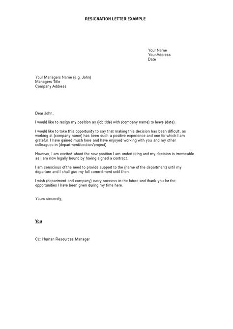 Official Resignation Letter To Manager Templates At