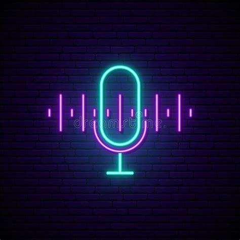 Neon Podcast Sign Stock Vector Illustration Of Musical 181410666