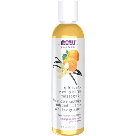 Now Foods Refreshing Vanilla Citrus Massage Oil 8 Fl Oz Liquid