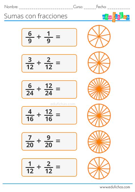 Fraccion Sumar Fractions For Kids Math Fractions Worksheets Learning