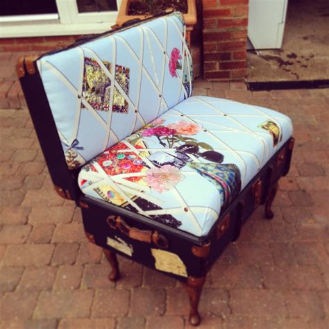 Suitcase Chair Made From A Restored Vintage Travelling Trunk And