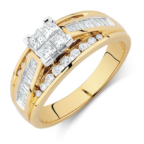 Engagement Ring With 1 Carat Tw Of Diamonds In 14ct Yellow And White Gold