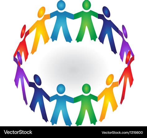 Teamwork Colorful People Working Together Logo Stock Illustration My