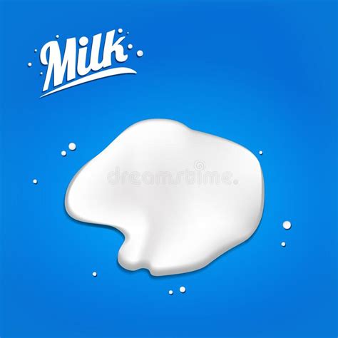 Spilled Milk Spot 3D Abstract Realistic Milk Drop With Splashes