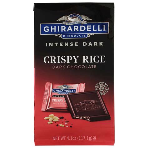 Ghirardelli Intense Dark Crispy Rice Chocolate Squares Shop Candy At