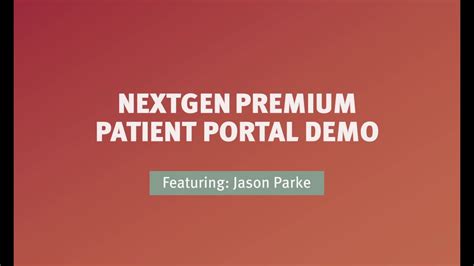 Nextgen Office Premium Patient Portal Demo Nextgen Healthcare Youtube