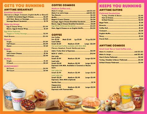 The chain strives to provide its customers with the best value for their coffee and baked goods products. Dunkin' Donuts Menu, Menu for Dunkin' Donuts, Bartlett ...