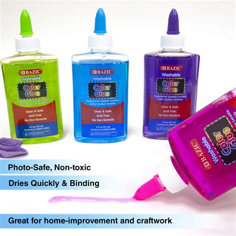 Bazic 5 Fl Oz 147 Ml Washable Clear Color School Glue Bazic Products