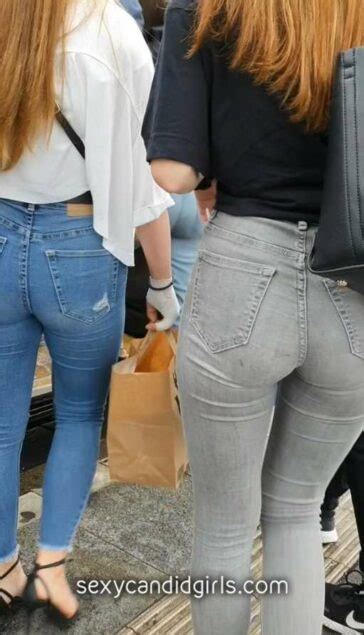Hot Asses Teen Duo In Tight Jeans Sexy Candid Girls