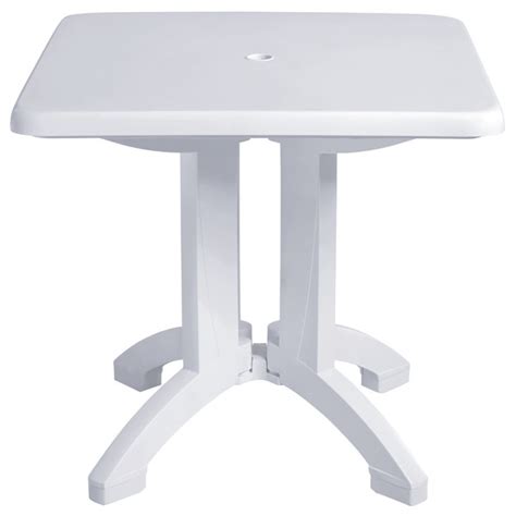 Grosfillex Us810004 Vega 32 Square White Resin Folding Outdoor Table
