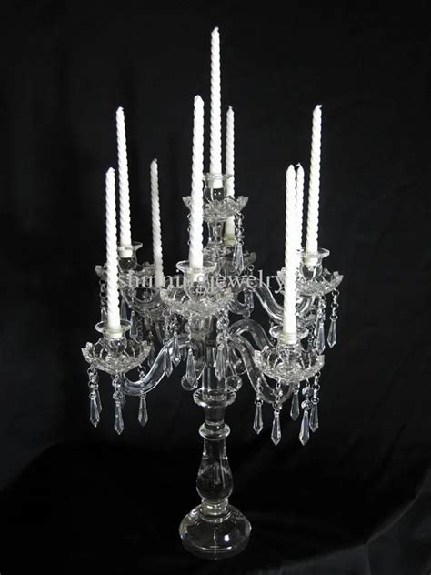 2637crystal Glass Candelabra Centerpieces 9 Arms Tall Crystal Candle