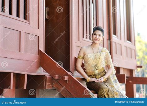 beautiful thai girl in thai traditional costume stock image image of culture colorful 86000915