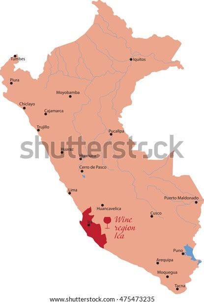 Map Region Ica Peru Vector De Stock Libre De Regalías 475473235