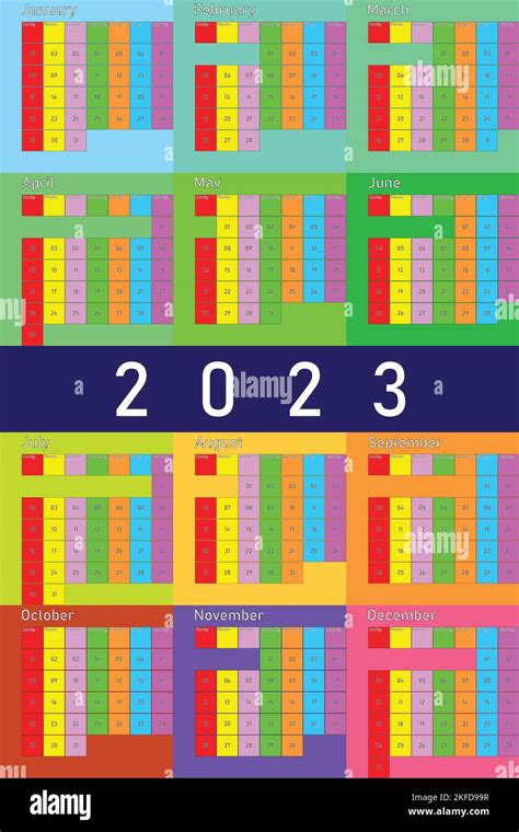 2023 Calendar Planer Organizer Big Editable Space Color Weekday And