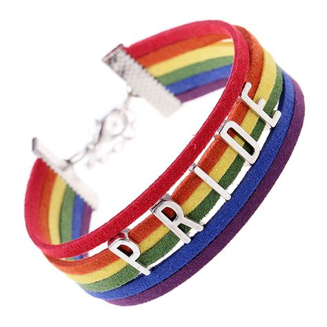 handmade rainbow cord gay lesbian lgbt pride with pride letters bracelet 1 b baosity