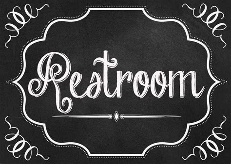 Black and white typographic design. Bathroom Sign - Cliparts.co